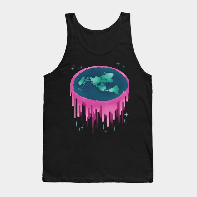 Neon Drippy Flat Earth Tank Top by DCLawrenceUK